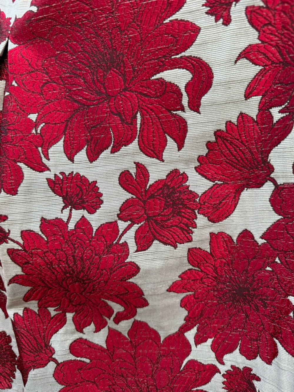 NWOT Sarah Campbell Brocade Dress with Red Dahlias Bow Event Wedding Party - Picture 6 of 7
